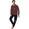 GIVOVA Tuta Homewear Intera Uomo da Casa, Pigiama Completo Felpato in Vari Modelli (IT, Testo, XL, Regular, Regular, G772F Bordeaux/Blu)