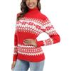 Yukiuiny Maglioni Collo Alto Natalizio Donna Dolcevita per Natale Lupetto Elegante Pullover Lungo Invernale-Rosso/L