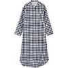 Duohropke Camicia da Notte in Flanella da Uomo Casual a Maniche Lunghe con Bottoni Fondo Irregolare a Quadri Tessuto Morbido Abbigliamento da Casa in Cotone Lunga Vestaglia da Sauna Traspirante