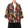 Sunma Uomo Estate Kimono Giapponese Jacket Cardigan Loose Fit Stampato Manica 3/4 Cappotto
