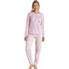 Noidinotte; more than pyjamas Noidinotte - Pigiama Donna in Cotone con Top Rosa a Manica Lunga e Collo a Tre Bottoni e Pantalone Lungo con Stampa Vichy Articolo Summer&Fruits - S Rosa