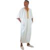 Nourfes Uomo Caftano Etnico Robe Musulmano Arabo Islamico Abbigliamento Marocchino Jelaba Uomini Ramadan Abbigliamento, bianco, M