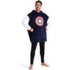 Marvel Felpa Uomo con Cappuccio Felpe Oversize Uomo in Pile Supereroi Avengers Captain America(Navy/Rosso), Taglia unica
