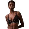 Calvin Klein Donna Reggiseno a Bralette Triangle Imbottitura Estraibile, Nero (Black Diamond Logo Print), XS