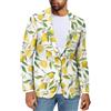 Psaytomey Blazer Uomo Giacche Blazer Oversize con Borse, Cappotti Sportivi Uomo Blazer Leggero con Pulsante, limone, 4XL