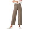 Generisch 2026 Pantaloni in twill a gamba larga e gamba larga taglie forti, gamba larga, pantaloni a crop, jeans capri elasticizzati, pantaloni alla caviglia in denim da donna, marrone, 4XL