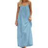 Generico Vestito Estivo Donna Lungo Lino Abito - Casual Sleevele Open Back Maxi Dre Loose Fit Robe Housewear Dre Casual Tinta Unita Senza Maniche Loose Maxi Abiti Senza Schienale con Cordino