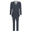 Tru Clothing Abito Uomo di Lana di 3 Pezzi Colore Blu con Gilet Doppio Petto Stile Retro' Vintage Anni '20 50/44W