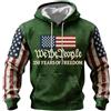 Generic DENGJIAMY 250 Anniversary USA Felpa da uomo con cappuccio con bandiera americana alla moda camicie patriottiche a maniche lunghe da uomo 4 luglio pullover con cappuccio, Z15 Verde, XL
