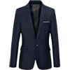 QREXVOG Giacca Casual Slim da Uomo Blazer A Un Bottone Cena Formale Matrimonio Elegante Smoking (Blu Navy,6XL)