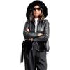 VEQUÈ Giubbotto Invernale Donna Chiodo Caldo Ecopelle Giubbino Imbottito Con Cappuccio Giacca Elegante Casual VEQUE