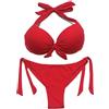 EONAR Donna Costume da Bagno Push Up Imbottito Reggiseno Brasiliano Bikini Bottom Due Pezzi Coordinati da Bikini per Donna(XXL,Red)