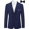 Allthemen Abito da Uomo in 2 Pezzi in Tinta Unita con Due Bottoni Giacca Formale da Lavoro per Matrimonio Blazer + Cravatta