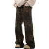 Dtaigou Jeans Leopardati a Gamba Larga - Pantaloni Gotici Unisex Casuali