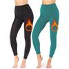 Merry Style Leggings Donna Termici MS-ATX-441 (Nero/Verde Smeraldo, XS)