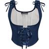 SCARLET DARKNESS Women Renaissance Corset Lace-up Underbust Corset Top Vintage Medieval Bustier