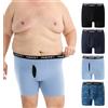 INNERSY Boxer da uomo, taglie grandi, mutande da uomo, in cotone, con apertura, taglia XL, confezione da 4, 1 Nero/3 Blu Multicolore, 4XL Große Größen