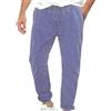Generisch Pantaloni per il tempo libero da uomo, a righe, estivi, traspiranti, vestibilità ampia, rilassanti, ad asciugatura rapida, leggeri, con lacci, casual, Blu, 3XL