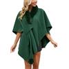 Generisch Poncho, sciarpa invernale da donna, coperta invernale con cappello, coperta invernale, cardigan, vintage, da viaggio, da campeggio, da donna, elegante e caldo, per autunno, aperto, a maglia