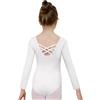 zffriction Body da Danza Classica per Ragazze Body da Ginnastica in Cotone a Maniche Lunghe da Donna Body da Danza Sportiva Nero Bianco per Bambini Piccoli Adulti (Bianco, 110)