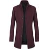 Allthemen Cappotto Media Lunghezza Lana Uomo Invernale Paltò Caldo | Soprabito Slim,Colletto Alto Classico,3 Bottoni,Antivento Termico,2 Tasche,Maniche Lunghe,Business Casual,Paltò Per Esterni