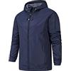 Generico Giubbotto Invernale Uomo Abbigliamento Uomo Lunga Nera Running Primaverile Trekking Elegante Taglie Forti Bomber Rossa Giubbotto Abbigliamento 2#Blu Scuro XXL