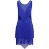 EFOGEP Abito da Donna con Nappe per Danza Latina, Stile Vintage Anni 20, Senza Maniche, Sexy, per Cocktail, Festa a Tema, Stile Flapper, con Frange, Abiti Eleganti, Mini, per Tango, Samba, Cha Cha