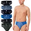 BestSale247 Slip da uomo, confezione da 6 pezzi, slip da uomo, a costine sottili, in cotone, da M/5 a 7XL/13