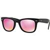Ray-Ban RB4105 Folding Wayfarer, Occhiali da sole da uomo, Nero (Brownmirrordarkred) 50 mm