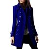 EGSDMNVSQ Trench Donna Cappotto in Lana con Risvolto con Doppia Fila di Bottoni Caldo Parka Cappotto Invernale Lungo Antivento a Maniche Lunghe con Colletto Rovesciato Giacca Giacca Slim Fit Outwear