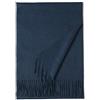 Prettystern Sciarpa Uomo Donna Pura Lana Morbida Scialle Foulard Tinta Unita Con Frange Invernali blu scuro