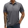 EDITCOZY Polo da uomo Camicia a maniche corte Polo Casual Tessuto a maglia Classci Golf Shirt, grigio, XXL