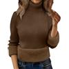 Generic Maglioni termici da donna invernali foderati in pile con collo a polo maglioni lavorati a maglia elegante pullover a collo alto maglione invernale caldo pullover maglioni a collo alto maglieria