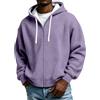 generic Felpa con cappuccio da uomo leggera a tinta unita con zip intera, taglie grandi e alte con tasche, felpa con cappuccio da uomo con zip intera, Viola, 3XL