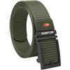 No Limits Cintura Uomo Tattica Militare in Nylon Verde Militare, Fibbia Scorrevole e Regolazione Millimetrica, Alta 3,5 cm, Senza Buchi, Con Scatola