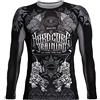 Hardcore Training Rash Guard Uomo Maglietta a Compressione MMA BJJ Arti Marziali Boxe Fitness Grappling No Gi (IT, Testo, XL, Regular, Regular, Nero Argento)