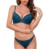 SHEKINI Completi Intimi da Donna Sexy Lingerie Push up Reggiseno e Slip in Pizzo Elegante Reggiseno con Ferretto Fisso Imbottitto Tracolla Regolabile