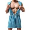 Foweknow Accappatoio da uomo, vestaglia da uomo, vestaglia sexy, kimono, lunga in rete, trasparente, biancheria intima con cintura, accappatoio trasparente, biancheria intima per il sesso e gli uomini