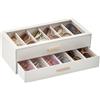 Lolalet Occhiali da sole Organizzatore, scatola da occhiali da sole con coperchio di vetro trasparente Display Case Storage Holder