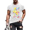 Generic Maglietta da uomo divertente con scollo rotondo, maglietta da baseball con stampa a banana, casual, vestibilità regolare, top di base, abbigliamento alla moda, bianco, L