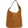 Borghese - Pelletteria Artigianale Pelletterie Borghese | Sacca da Donna in Pelle Scamosciata | Cuoio Chiaro | Borsa a Spalla | Tracolla in Pelle Fissa | Vera Pelle | Made in Italy | MODELLO LUDOVICA
