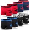 L&K 8 pacchi di Boxer da 7 Anni in Poi Pantaloncini retrò da Uomo in Microfibra Comodi Senza fastidiose Cuciture Laterali Eagle 1209 L/XL