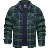 KEFITEVD Giacca da Boscaiolo Uomo Cotone a Scacchi Camicia da Boscaiolo con Tasca sul Petto Inverno Maniche Lunghe Camicia Giacche Uomo Caldo Camicia di Flanella Morbido Addensato