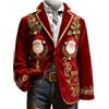 HEONSATI Blazer di Natale Uomo Blazer Natalizio Manica Lunga Rossa Tailleur da Uomo Natalizie Cappotti Natalizi Capodanno Elegante Divertente Giubbotto Natalizia Aperto Sul Fronte per Sera, Ufficio, Natale