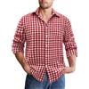 COOFANDY - Camicie a quadri da uomo, a maniche lunghe, in flanella, vestibilità normale, con bottoni, casual, a quadri, per esterni, Rosso-bianco., M