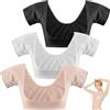 NATOSU Confezione da 3 Magliette da Donna Traspirante Protezione dal Sudore Ascellare Gilet da Donna Assorbente a Maniche Corte Maglia per la Cura delle Ascelle Maglietta Antisudore per Yoga Sport (S)
