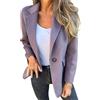 Suncadmious Donna Giacca Blazer Casual Morbido Caldo Autunno e Inverno Business Ufficio Pea Giacca Flip Lapel Button con Tasche (Viola, XL)
