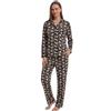 YUSHOW Pigiama da donna lungo, in 2 pezzi, con top morbido e pantaloni da notte, in velluto, set lounge, L