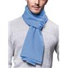 WANYING Sciarpa Uomo Giovane Autunno Inverno 6% Lana Morbido Business 180 × 30 cm Tinta Unita blu chiaro