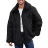 Alaurbeauty Cappotto lungo da uomo in pelliccia artificiale, giacca invernale da uomo, parka pelliccia sintetica, cappotto lungo invernale giacca finta pelliccia